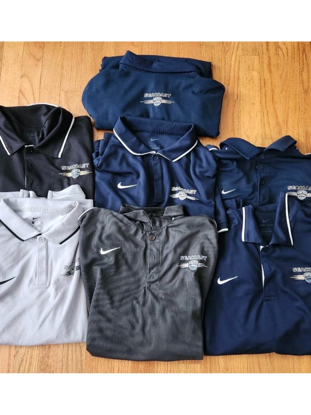 7 Seacoast United Nike Dri Fit Quarter Button Up Polo Men XL Short Sleeve Shirts